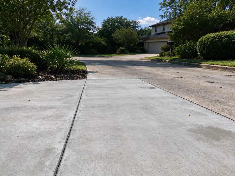 New concrete extension joined to an older driveway at a joint